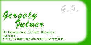 gergely fulmer business card